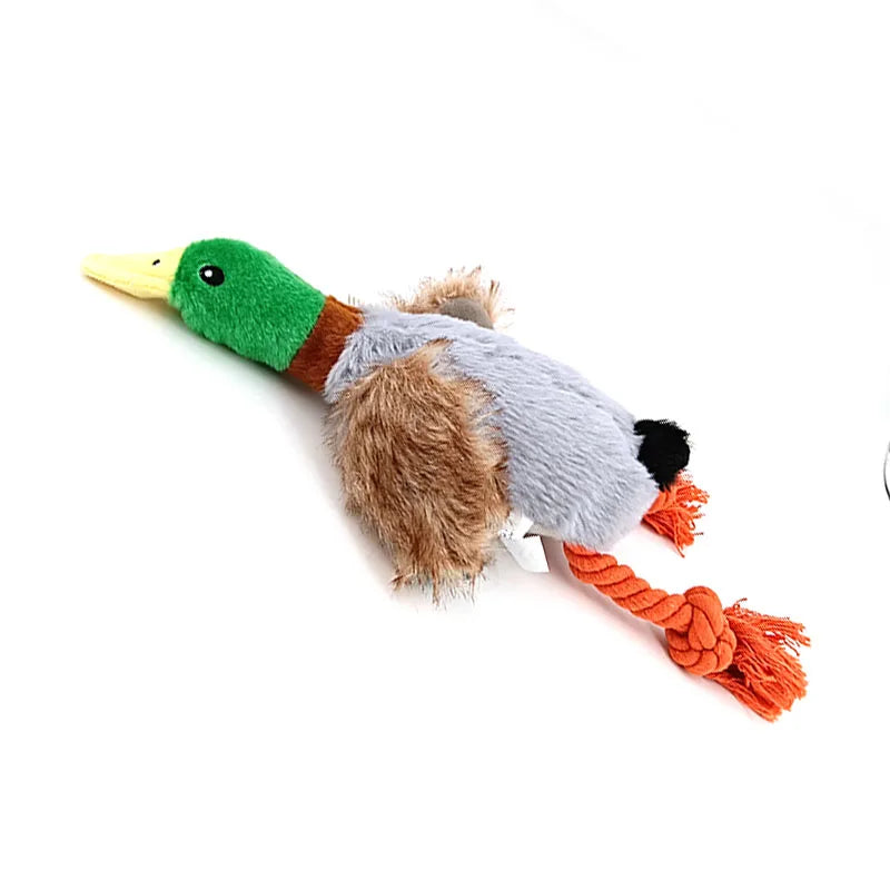 cute plush duck sound toy stuffed squeaky animal squeak dog toy cleaning tooth dog chew rope toys funny plush toys for cats3