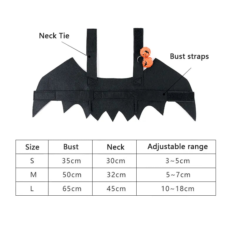 halloween bat wings funny cat dog cosplay costume with pumpkin bells4