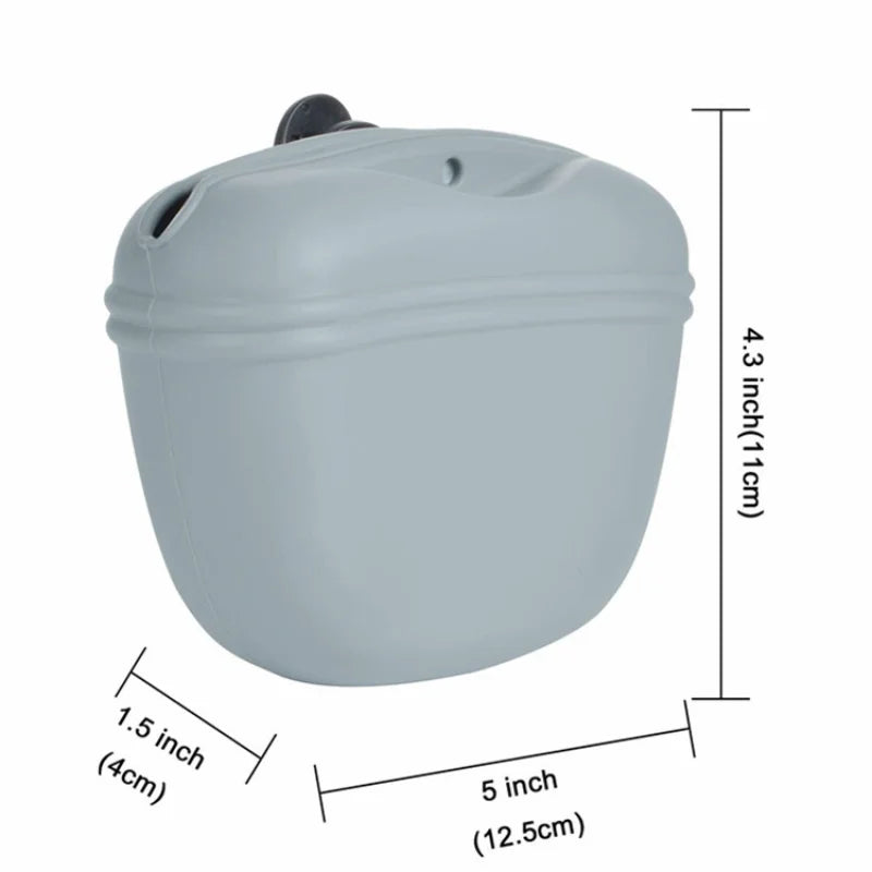 Silicone Dog Treat Bag Pet Portable Dog Training Waist Outdoor Feeder Puppy Snack Pouch Food Reward Storage Bag