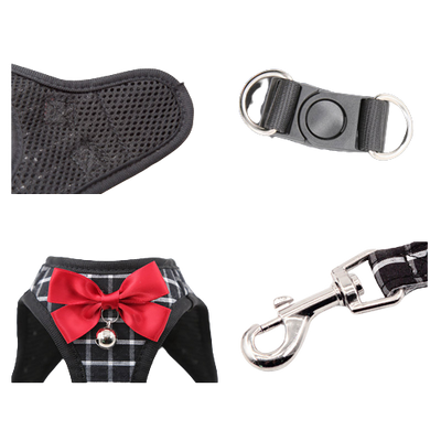 adjustable cat harness, breathable kitten harness leash set1