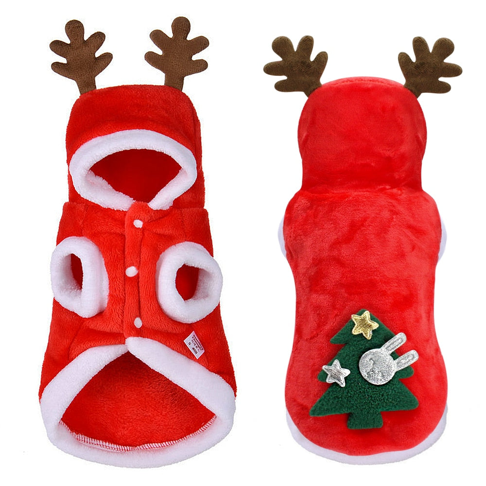 cat and dog christmas santa costume3