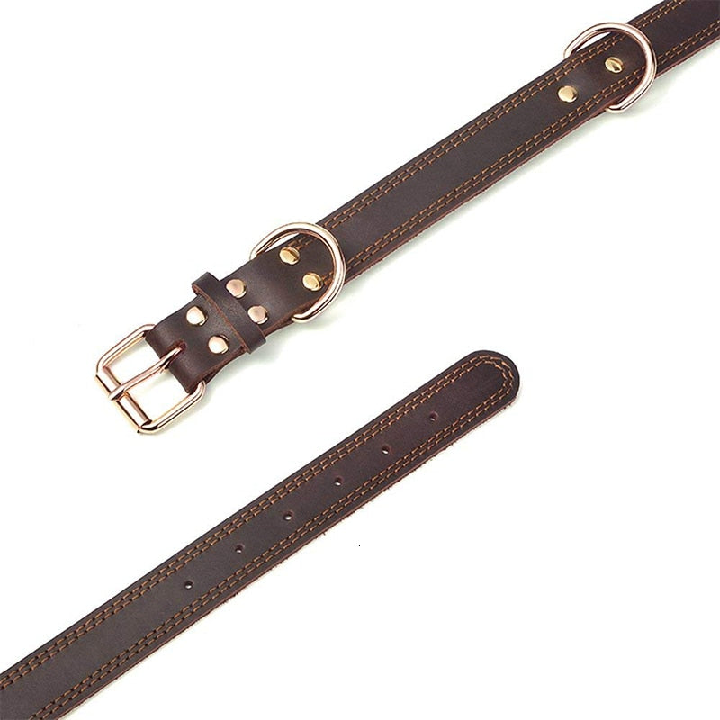 leather durable vintage heavy-duty pet collar6