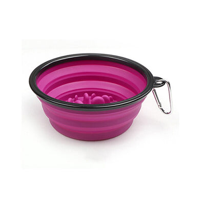 S/L Pet Dog Bowls Foldable Silicone Slow Eating Feeder