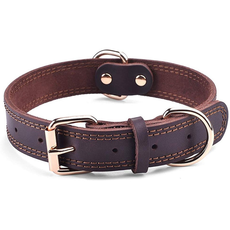 leather durable vintage heavy-duty pet collar2