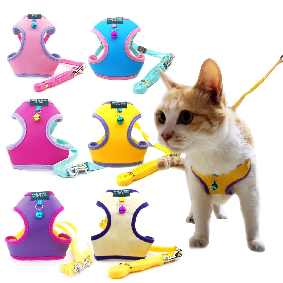 Adjustable Harness with Bell Walking Leash