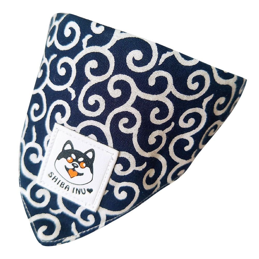 Cats Inu Printed Triangle Neck Scarf Saliva Towel