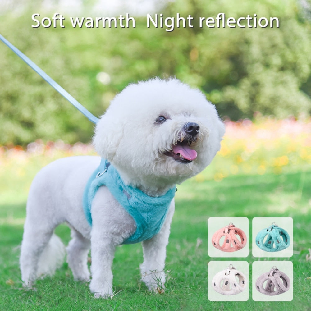 Winter Warm Fur Pet Harnesses Vest