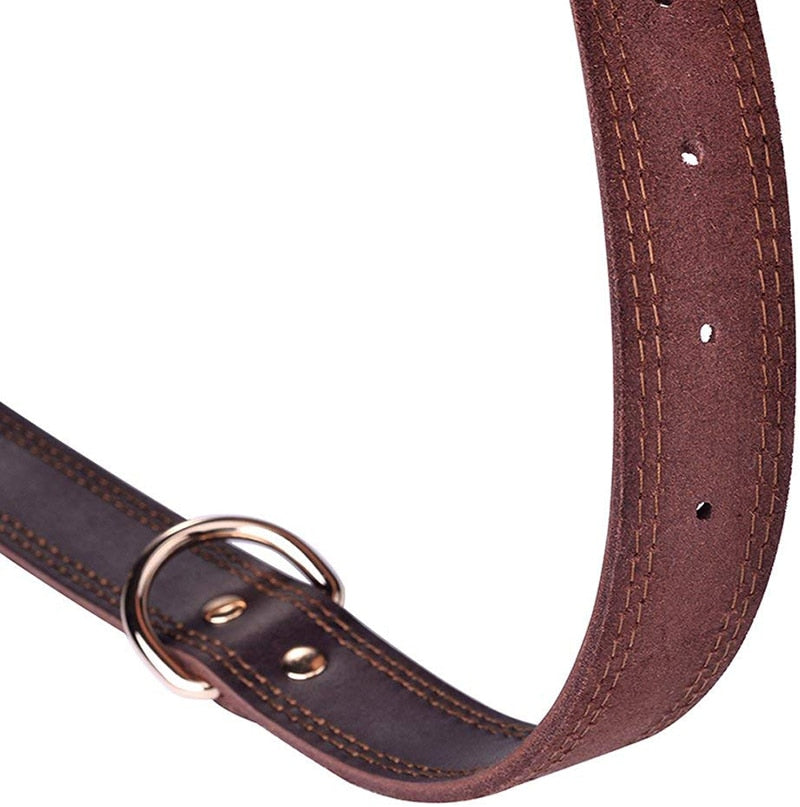 leather durable vintage heavy-duty pet collar3