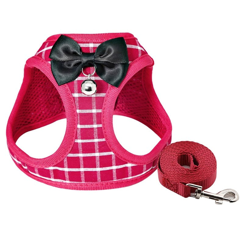 adjustable cat harness, breathable kitten harness leash set4