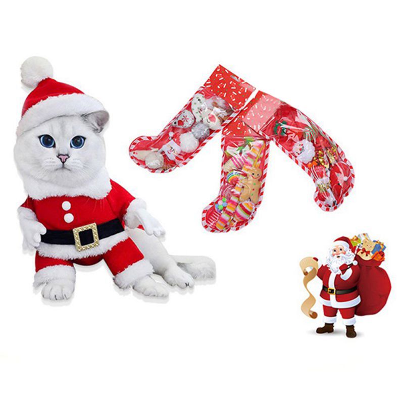 Christmas Pet Santa Claus Stocking Toys