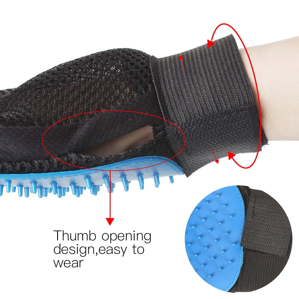 Pet Grooming Gloves, Gentle Shedding Glove For Cats & Dogs
