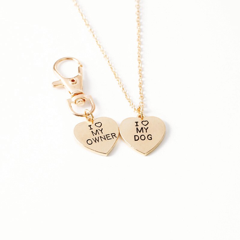 Valentines Day - I love my dog owner keychain & necklace set