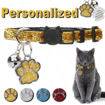 Personalized Pet Cat Collar With Bell Custom Collars for Cats