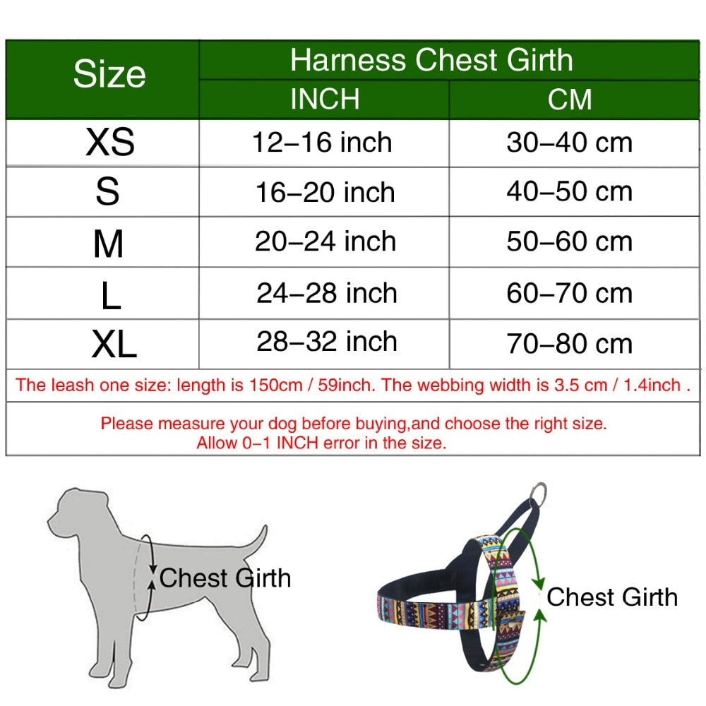 Colorful pattern Easy Control Handle vest harness