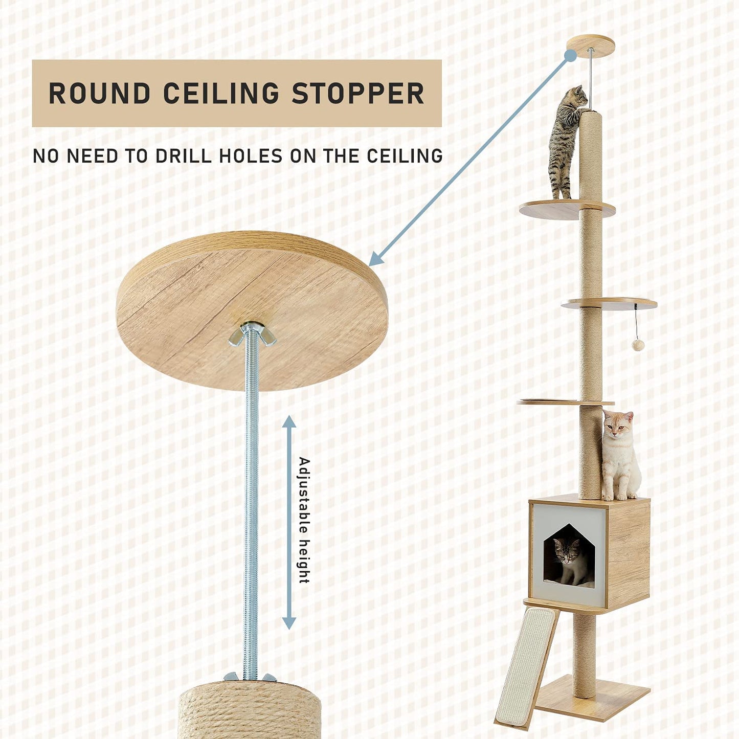 Four Tier Floor-to-Ceiling Cat Tree
