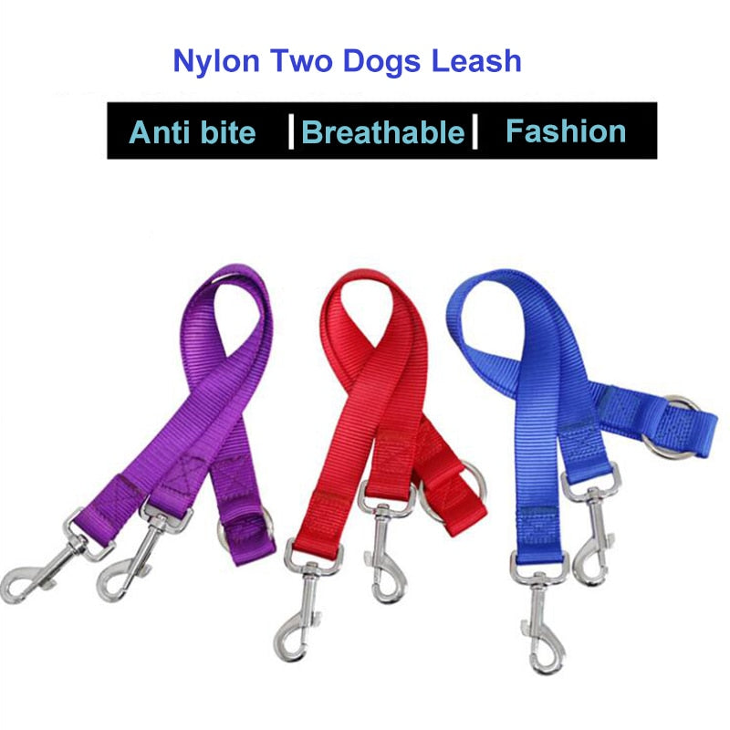 Nylon Dog Double Leash