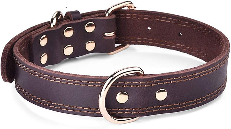 leather durable vintage heavy-duty pet collar5