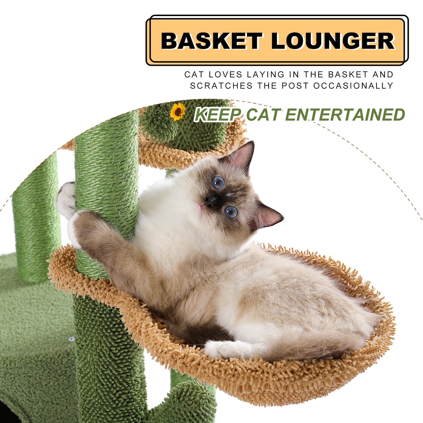 Cactus Cat Tree with Natural Sisal Scratching Post