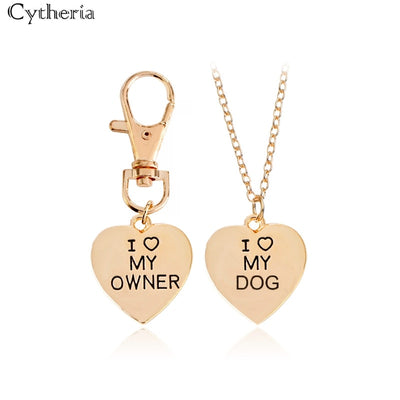 Valentines Day - I love my dog owner keychain & necklace set