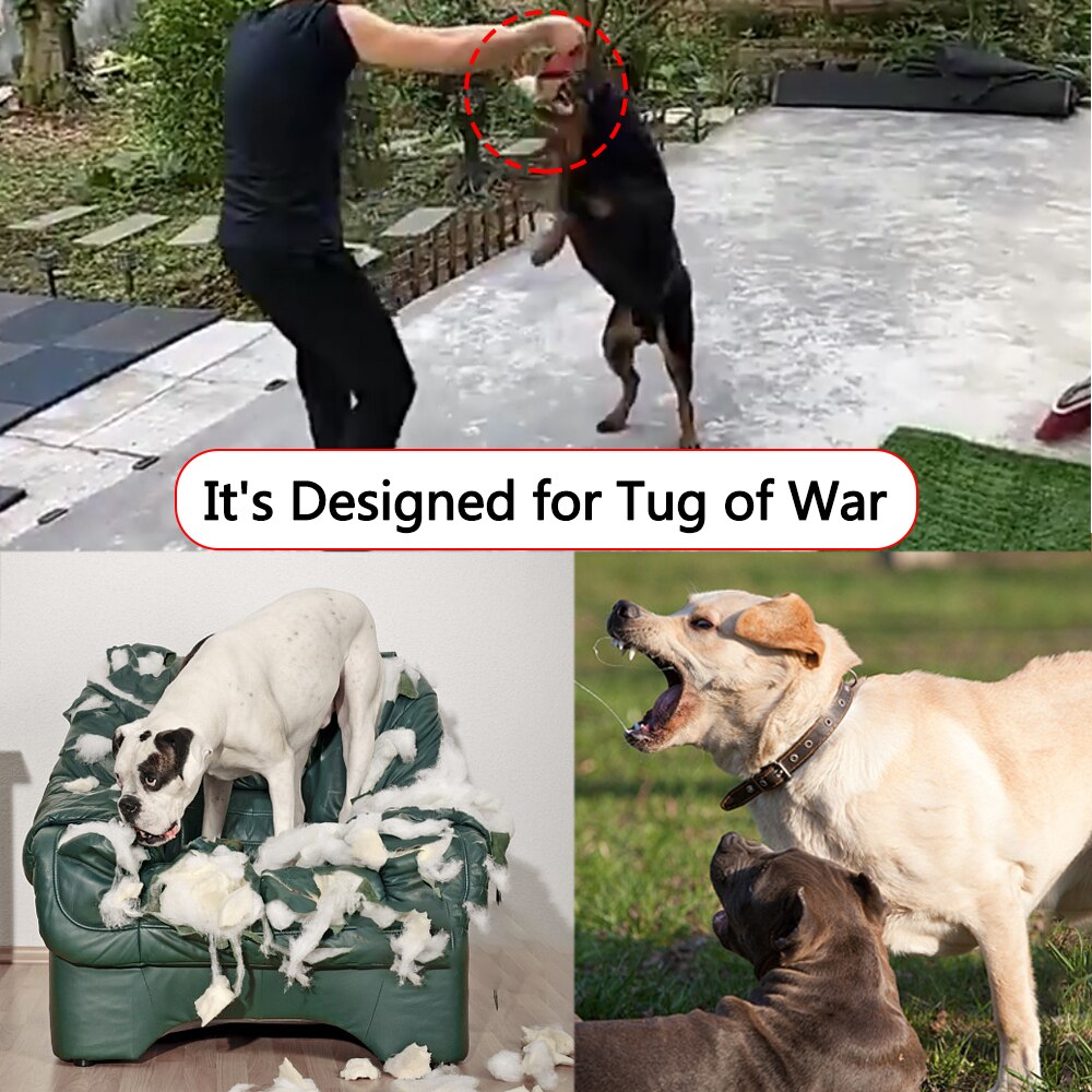 Dog Training Pillow Bite Tug  2 Rope Handles