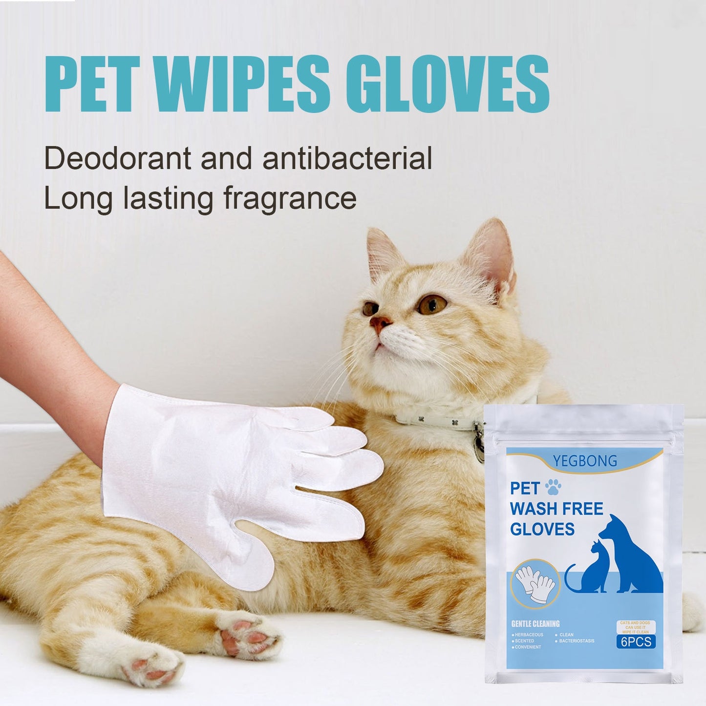 6Pcs/Pack Disposable Pet Stain Remover Gloves