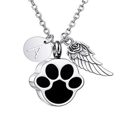 Paw Print Ashes Necklace Stainless Steel Keepsake