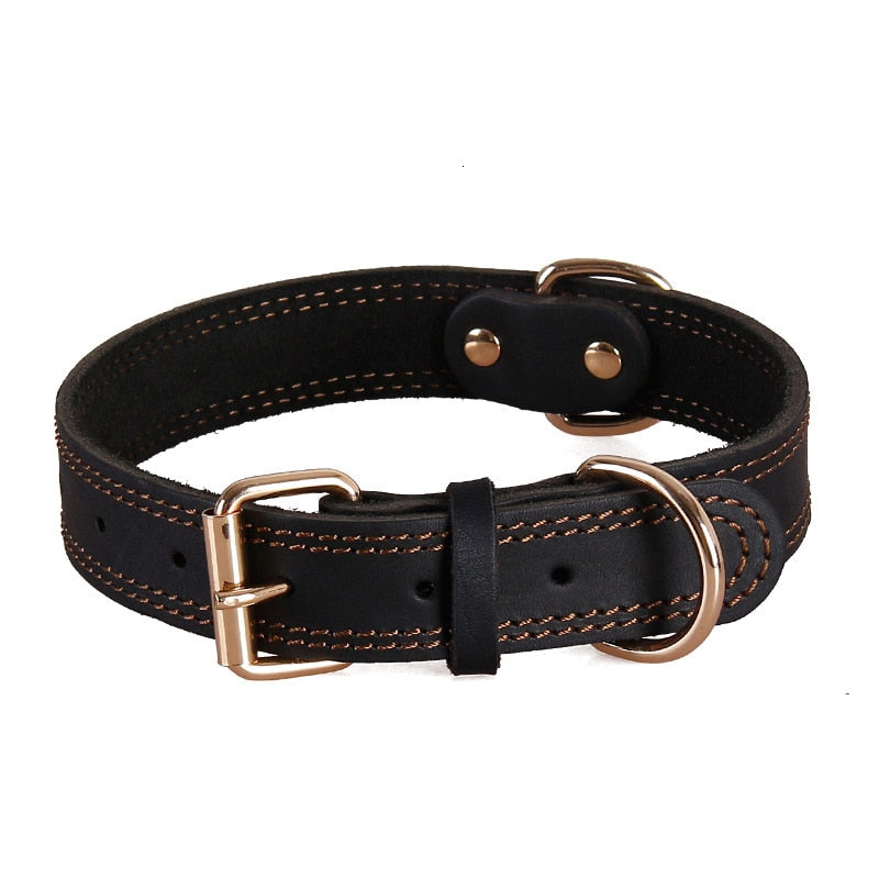 leather durable vintage heavy-duty pet collar1