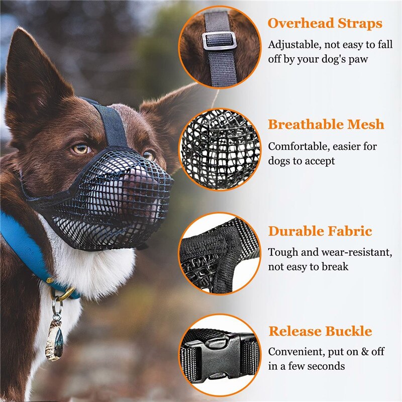 Adjustable Breathable Mesh Dogs Mouth Muzzle
