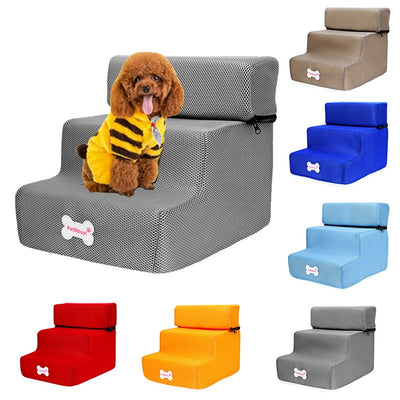 Dog Stairs 2/3 Layers Dog House Pet Sofa Bed Stairs Puppy Cat Bed Dog Steps Mesh Foldable Detachable Pet Climbing Ladder Bed