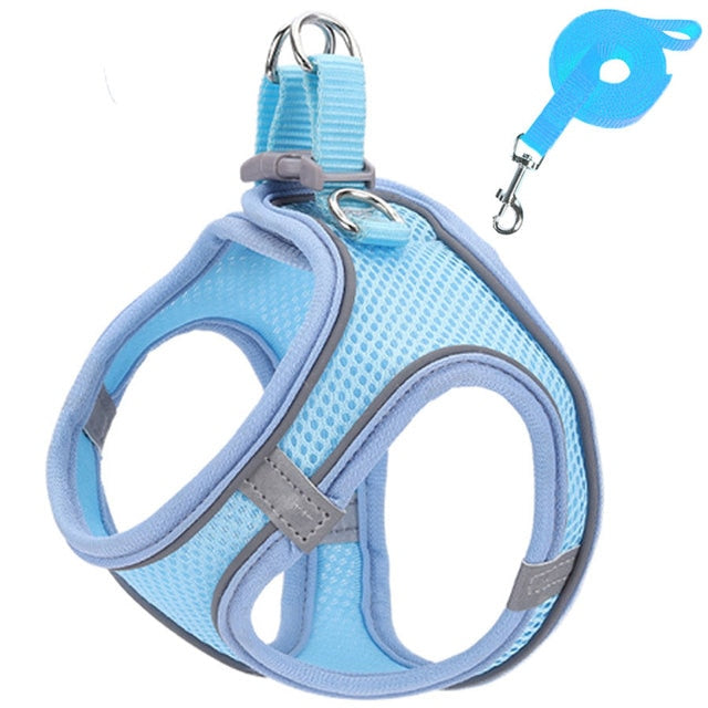 cat reflective adjustable harnesses & leashes set1