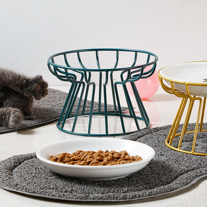 Cat Lift Bowl With Metal Stand