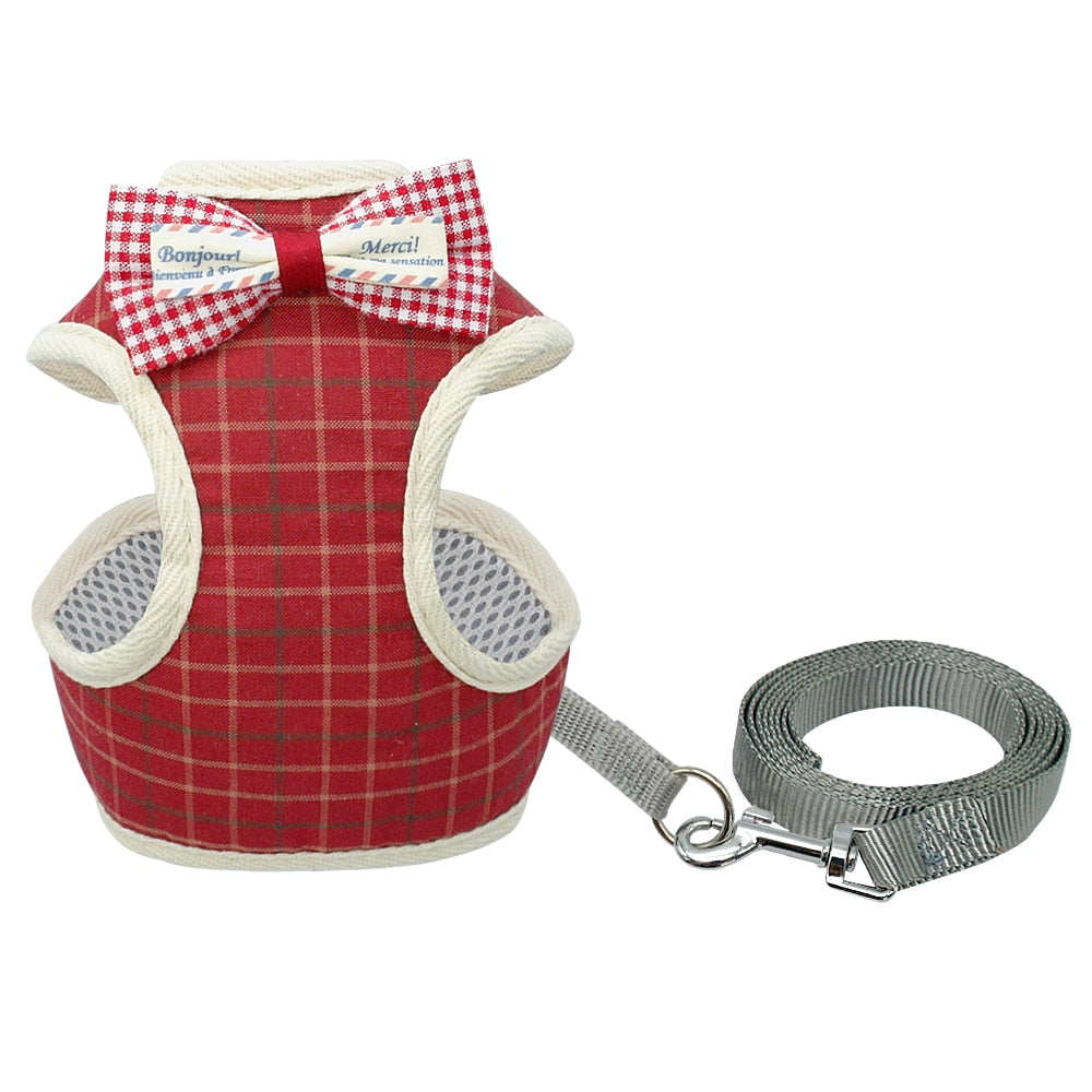 bowknot cat harness and leash set1