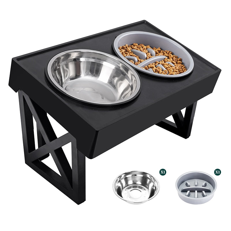 elevated bowl adjustable stand for dogs and cats2