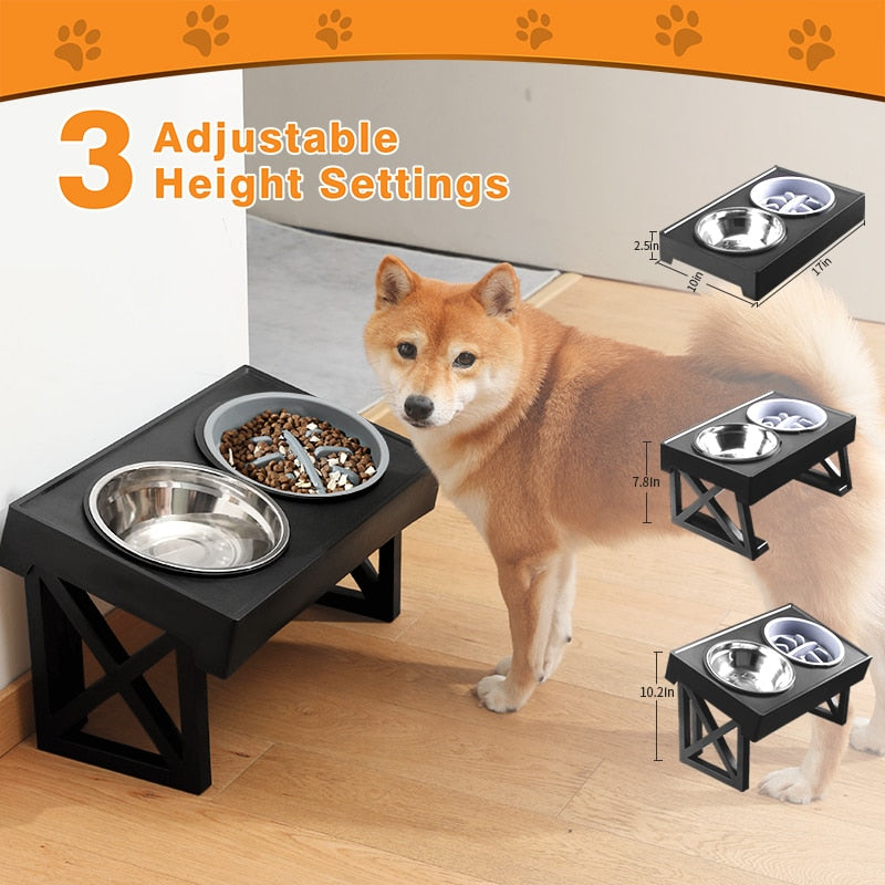 elevated bowl adjustable stand for dogs and cats7