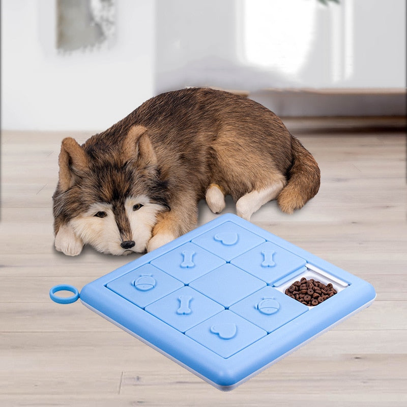 Pet Puzzle Toy with Non-Slip Base and Slow-Feed Food Dispenser