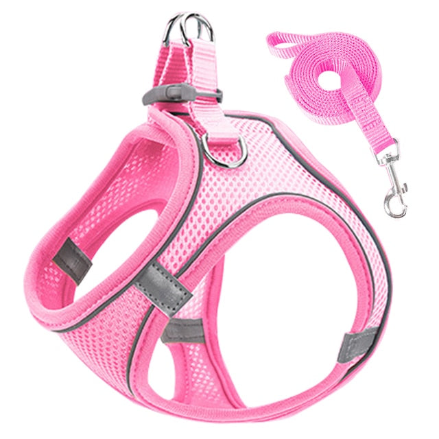 cat reflective adjustable harnesses & leashes set3