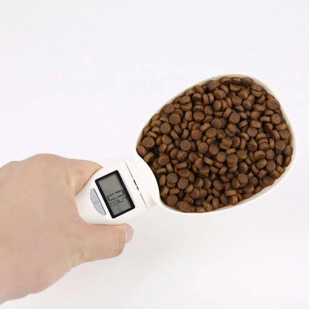 Measuring Pet Cat Dog Food Scoop With Led Display Battery Powered
