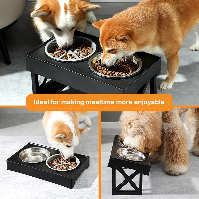 elevated bowl adjustable stand for dogs and cats6
