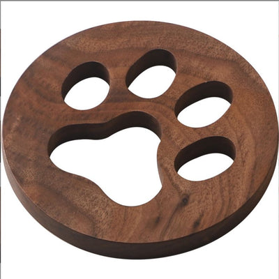 Cat Paw Wooden Round Coaster Pad