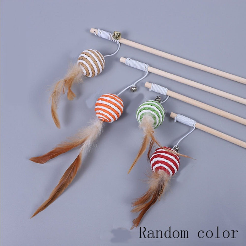 Artificial Colorful Cat Teaser Toy