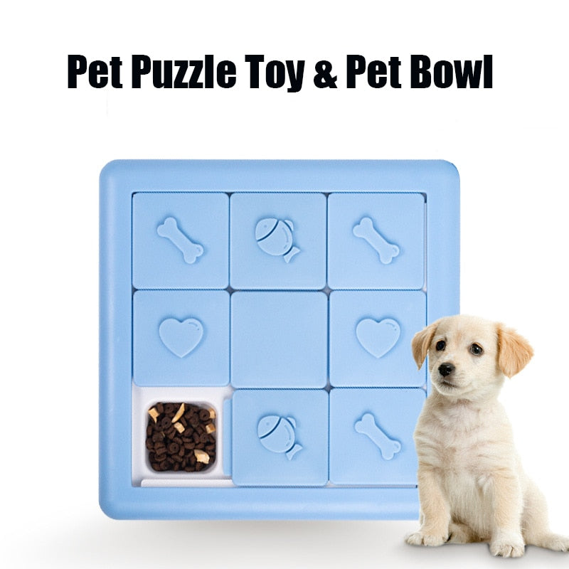 Pet Puzzle Toy with Non-Slip Base and Slow-Feed Food Dispenser