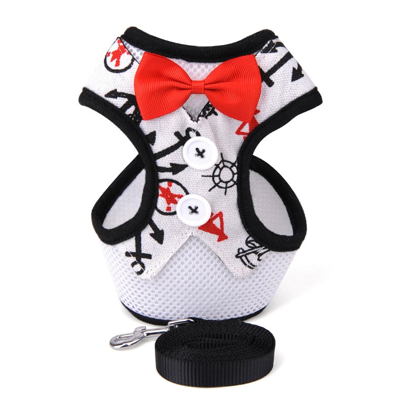 Elegant Bow Collar Harness for Small to Medium Dogs
