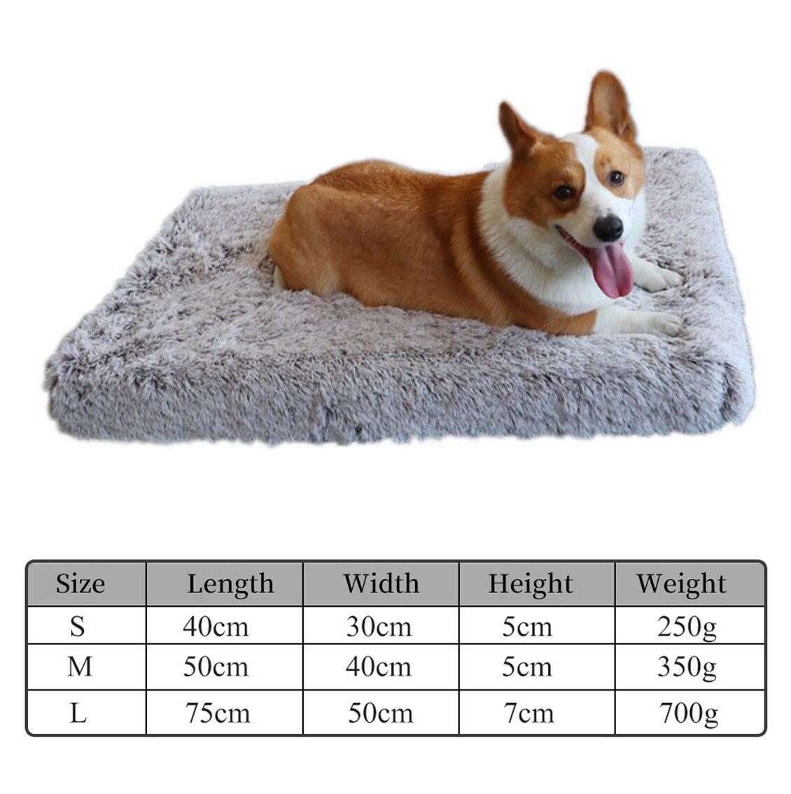 Long Plush Dog Bed