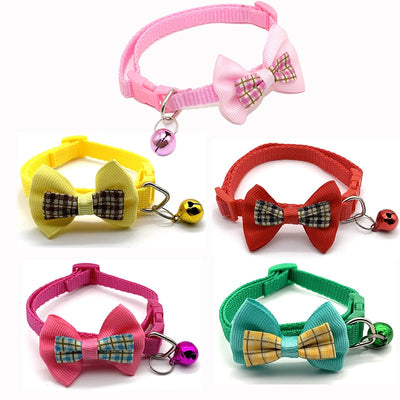 Cat collar Adjustable Bow Tie Bell Pendant Necklace