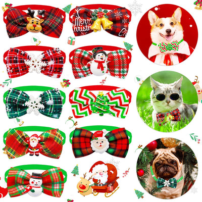 Various dog bow ties. 
