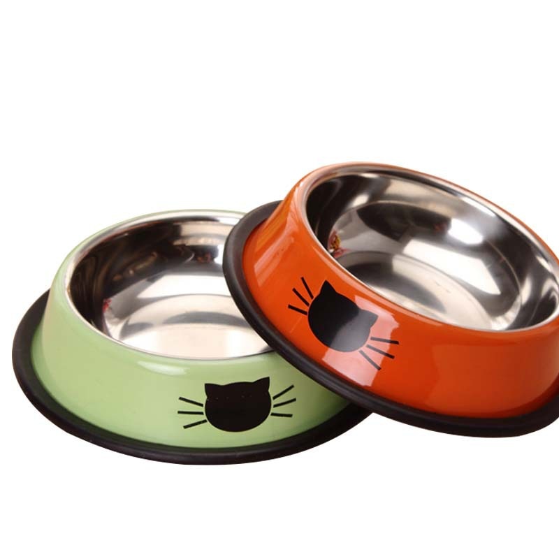 Multicolor Stainless Steel Dog Cat Bowl
