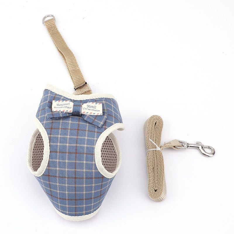 bowknot cat harness and leash set3