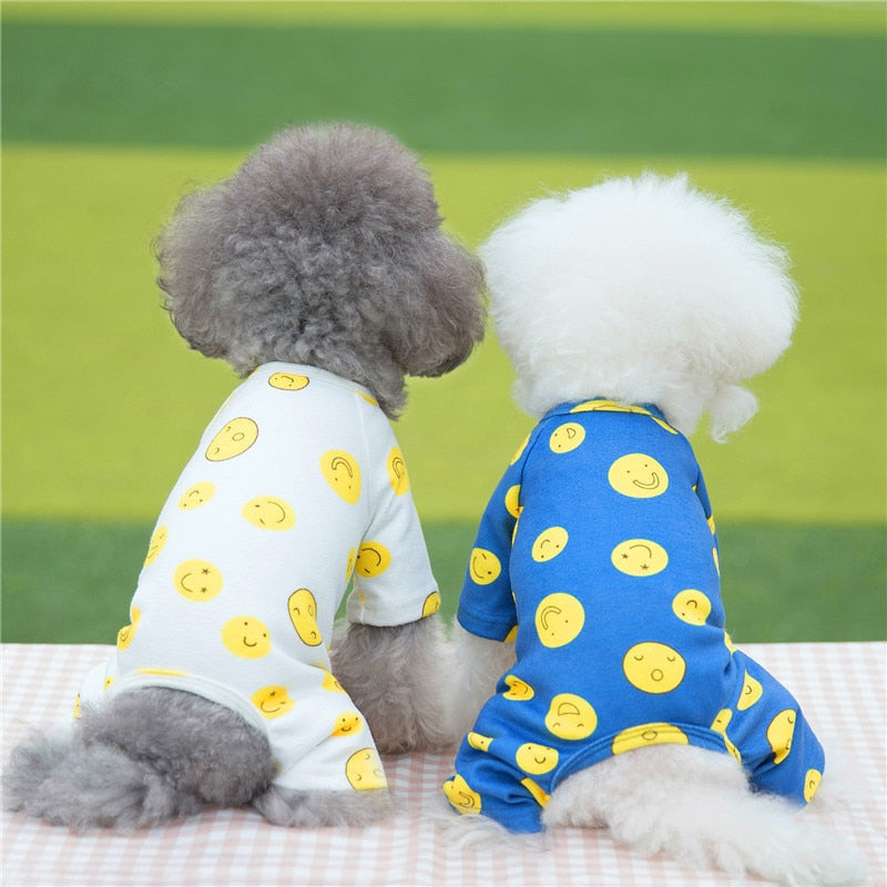 Smile Print Cat and Dog Pajamas Soft Fuzzy Velvet