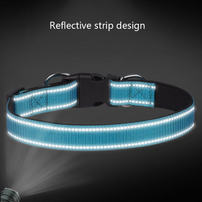 adjustable reflective nylon dog collar with neoprene padding1