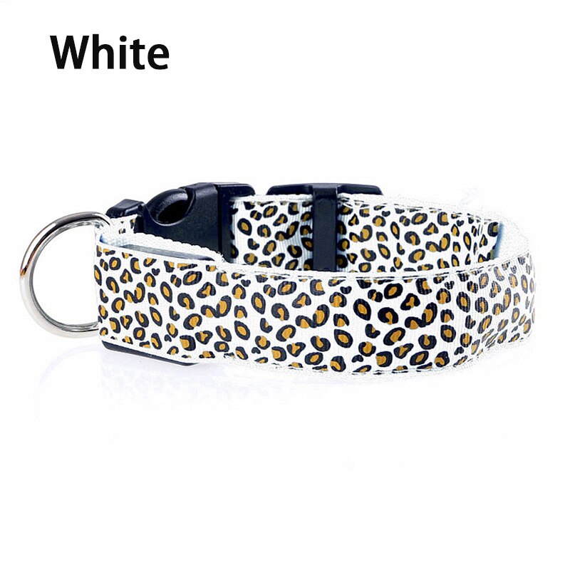 Leopard Nylon LED Light Collar